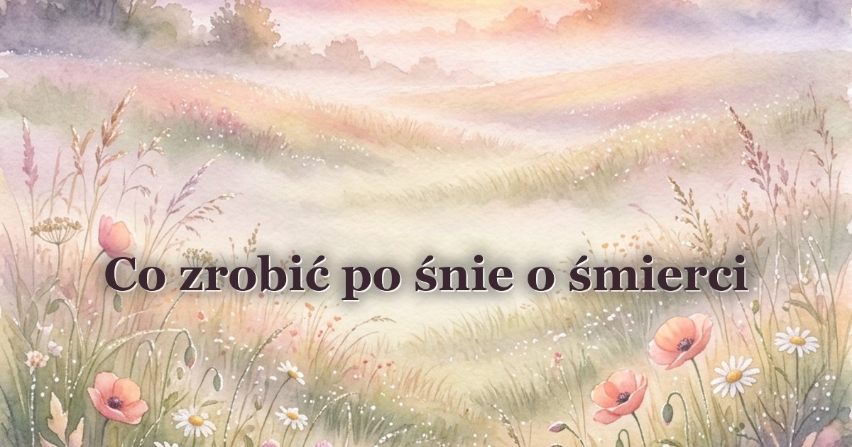 Co zrobić po śnie o śmierci