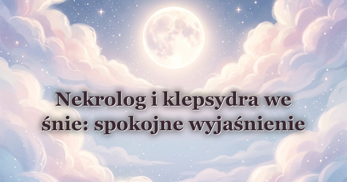 Nekrolog i klepsydra we śnie: spokojne wyjaśnienie
