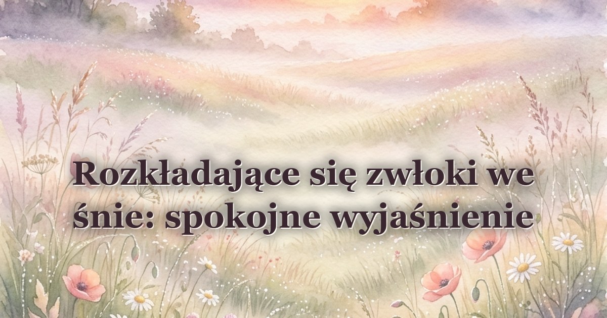 Rozkładające się zwłoki we śnie: spokojne wyjaśnienie