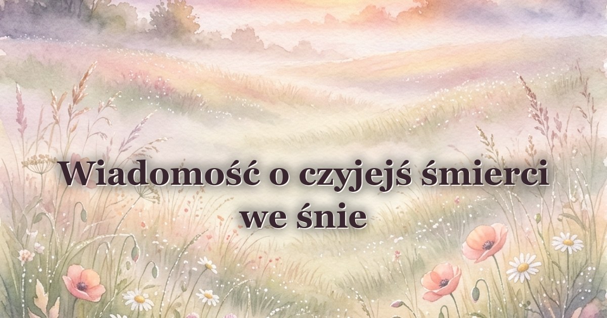 Wiadomość o czyjejś śmierci we śnie